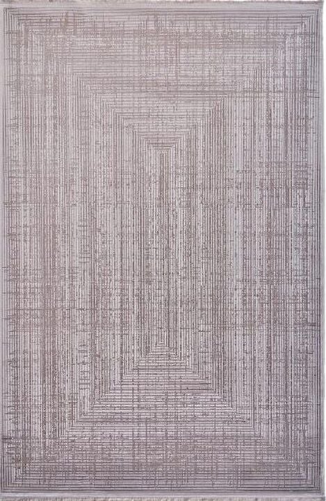 Black&Brown 13567 Dikdörtgen Doğal İplik Makine Halısı 160X230 - Gri