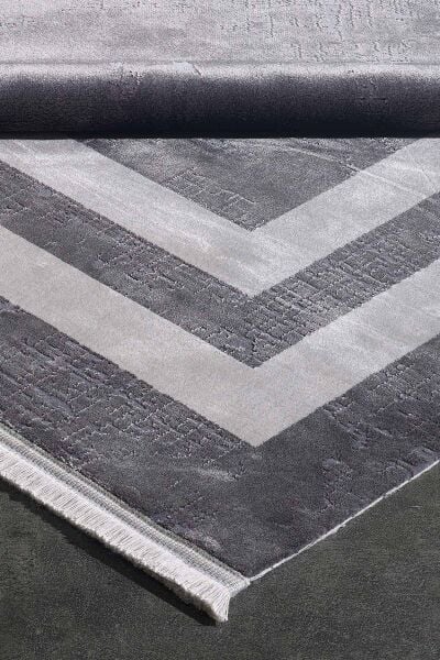 Black&Brown 11297 Dikdörtgen Doğal İplik Makine Halısı 120X180 - Antrasit