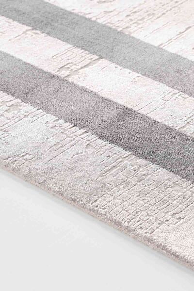 Black&Brown 11297 Dikdörtgen Doğal İplik Makine Halısı 80X300 - Gri
