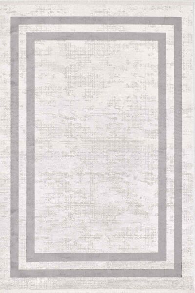 Black&Brown 11297 Dikdörtgen Doğal İplik Makine Halısı 80X300 - Gri
