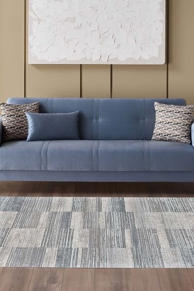Adara 18347 Dikdörtgen Tozumaz Halı 80x300 - Bej