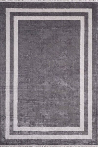 Black&Brown 11297 Dikdörtgen Doğal İplik Makine Halısı 100X300 - Antrasit