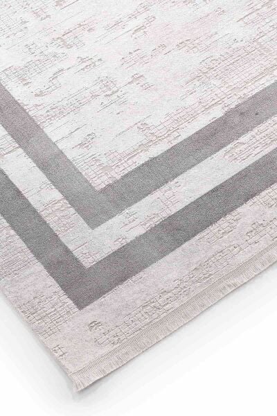 Black&Brown 11297 Dikdörtgen Doğal İplik Makine Halısı 200X290 - Gri