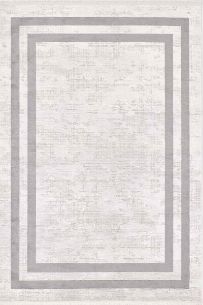 Black&Brown 11297 Dikdörtgen Doğal İplik Makine Halısı 200X290 - Gri