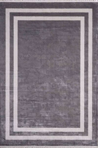 Black&Brown 11297 Dikdörtgen Doğal İplik Makine Halısı 80X300 - Antrasit