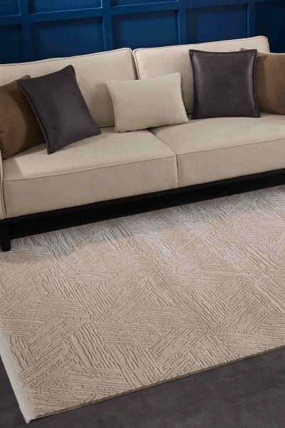 Carissa 11331 Dikdörtgen Akrilik Makine Halısı 120X180 - Krem