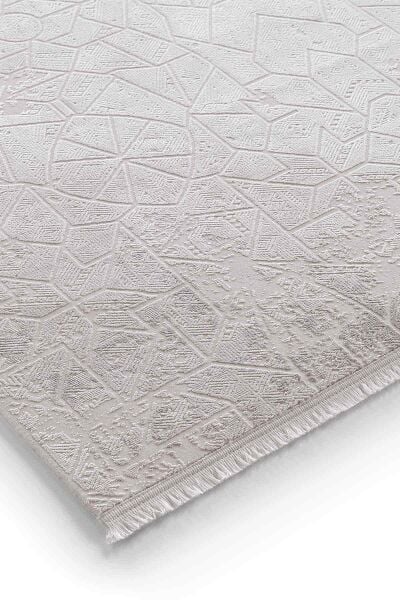 Esiliva 16716 Dikdörtgen Doğal İplik Makine Halısı Gri - 80X300