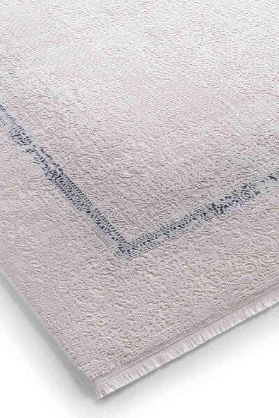 Esiliva 16713 Dikdörtgen Doğal İplik Makine Halısı Mavi - 80X300