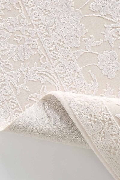 Esiliva 11309 Dikdörtgen Doğal İplik Makine Halısı 80X150 - Krem