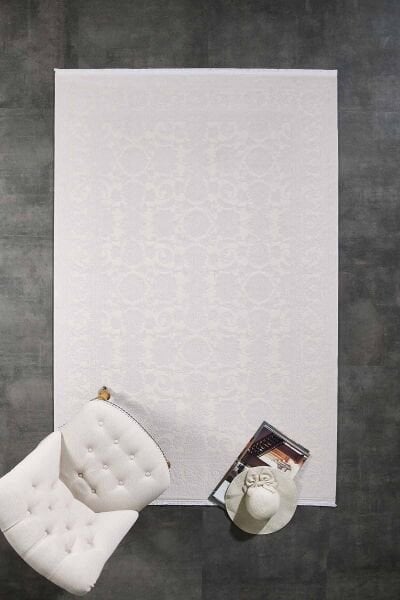 Esiliva 11309 Dikdörtgen Doğal İplik Makine Halısı 80X150 - Krem