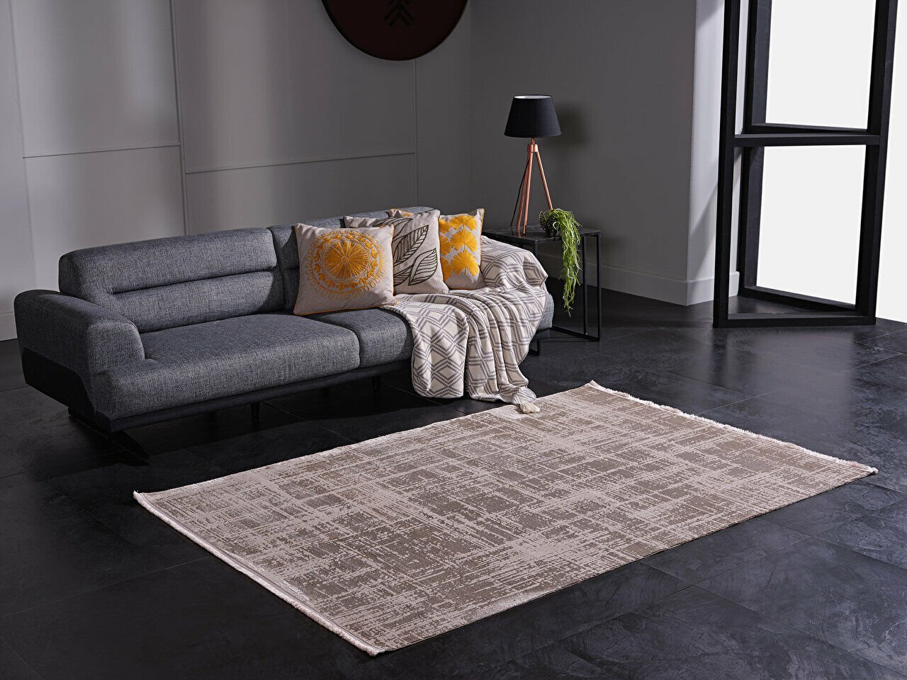 Venita 11961 Dikdörtgen Polyester Makine Halısı 100X0000 - Vizon