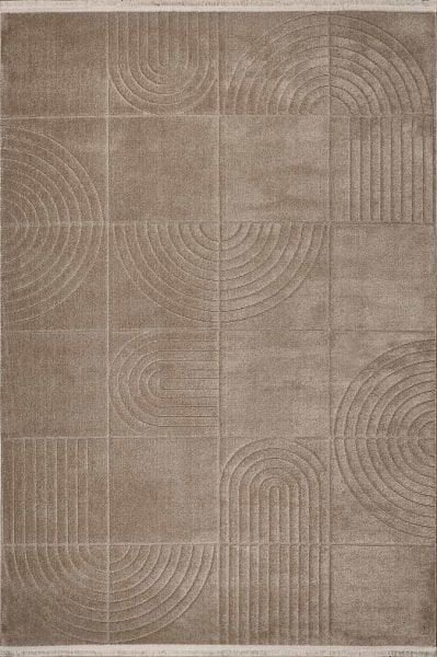 Deco Geo 80011 Dikdörtgen Polyester Pamuk Karışımlı Makine Halısı 100X200 - Kahverengi