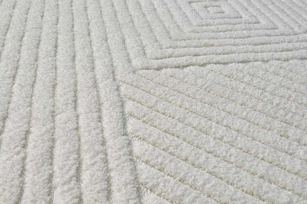 Deco Geo 80010 Dikdörtgen Polyester Pamuk Karışımlı Makine Halısı 120X180 - Krem