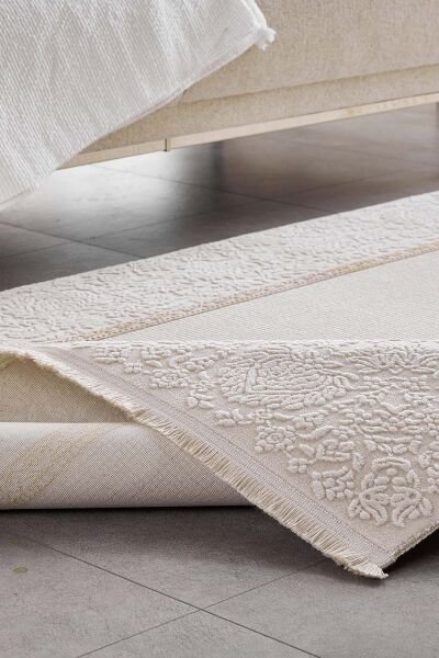 Elenza 18924 Akrilik Dikdörtgen Makine Halısı 100X300 - Sarı