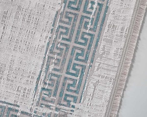 Black&Brown 11298 Doğal İplik Daire Makine Halısı 160x160 - Yeşil