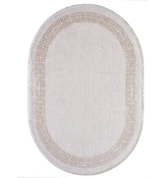 Black&Brown 11298 Doğal İplik Oval Makine Halısı 120x180 - Kahverengi
