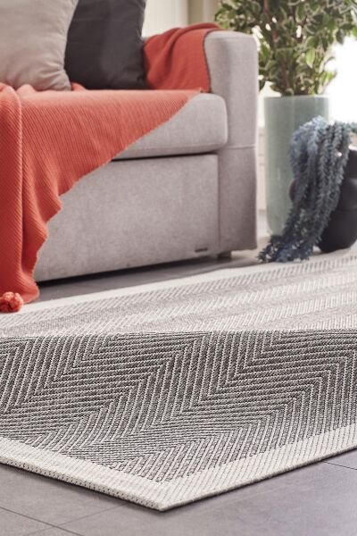 Deco Sisal 80140 Dikdörtgen Yıkanabilir Antitoz Halı 80x400 - Gri