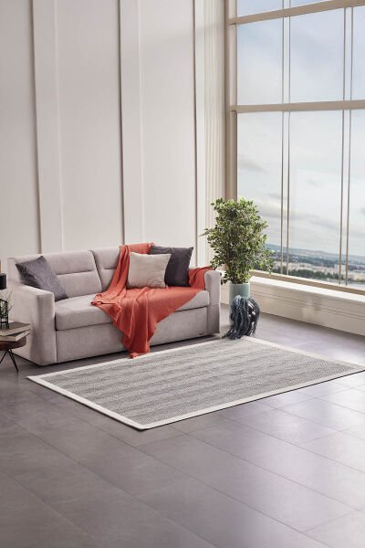 Deco Sisal 80140 Dikdörtgen Yıkanabilir Antitoz Halı 80x400 - Gri