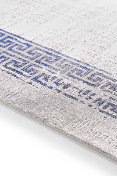 Black&Brown 11298 Doğal İplik Dikdörtgen Makine Halısı 160x230 - Mavi