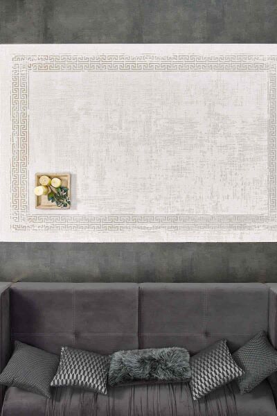 Black&Brown 11298 Doğal İplik Dikdörtgen Makine Halısı 200x290 - Kahverengi
