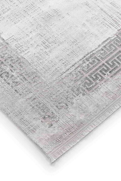 Black&Brown 11298 Doğal İplik Dikdörtgen Makine Halısı 120x180 - Gri