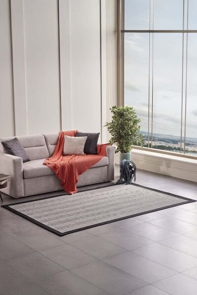 Deco Sisal 80142 Dikdörtgen Yıkanabilir Antitoz Halı 80X150 - Gri