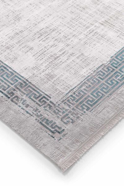Black&Brown 11298 Doğal İplik Dikdörtgen Makine Halısı 100x200 - Yeşil