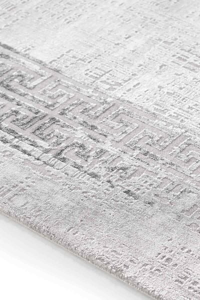 Black&Brown 11298 Doğal İplik Dikdörtgen Makine Halısı 80x300 - Gri