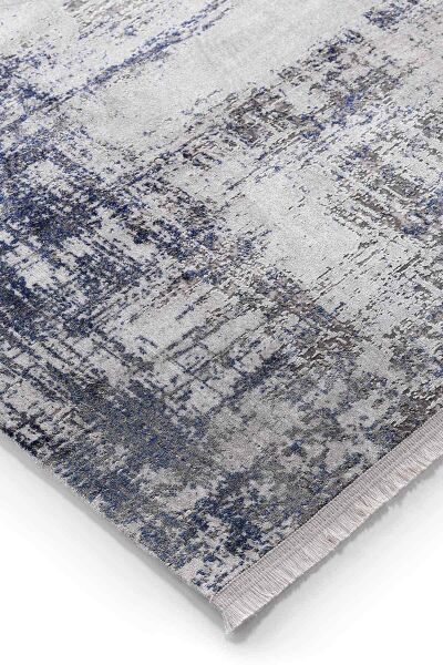 Black&Brown 15457 Dikdörtgen Doğal İplik Makine Halısı 120X180 - Mavi