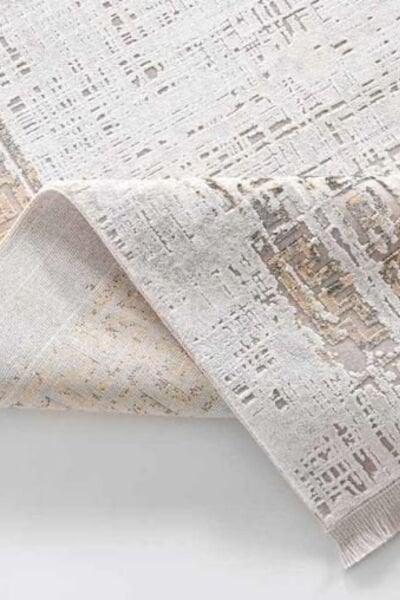 Black&Brown 11298 Doğal İplik Dikdörtgen Makine Halısı 80x300 - Sarı