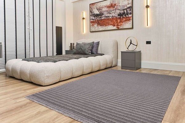 Deco Daisy 16666 Dikdörtgen Tozumaz Makine Halısı 160x000 - Gri