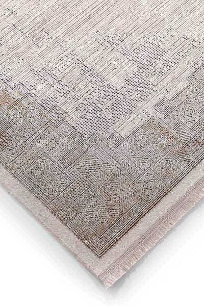 Black Brown 15468 Dikdörtgen Doğal İplik Makine Halısı 100X200 - Bakır