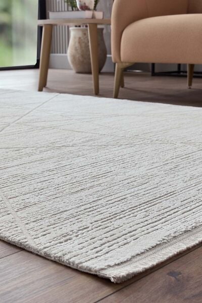 Novastyle 18871 Dikdörtgen Akrilik Makine Halısı 80X150 - Krem
