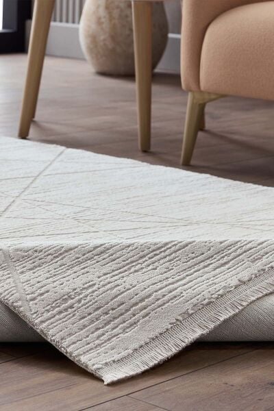 Novastyle 18871 Dikdörtgen Akrilik Makine Halısı 160X230 - Krem