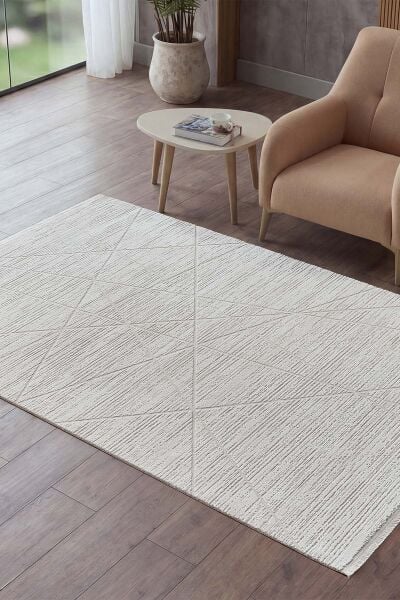 Novastyle 18871 Dikdörtgen Akrilik Makine Halısı 160X230 - Krem