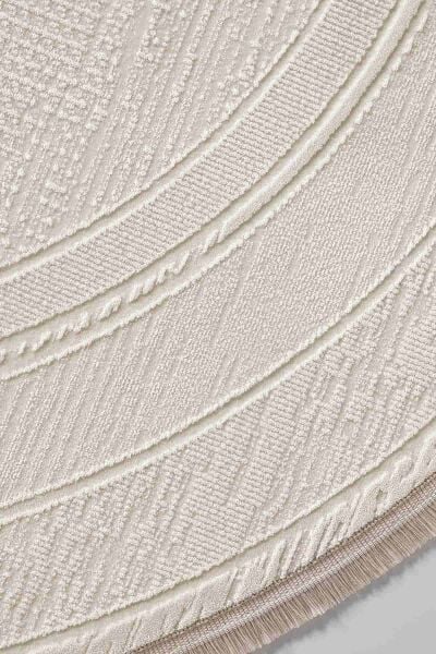 Galina 16649 Daire Akrilik Makine Halısı 160x160 - Krem