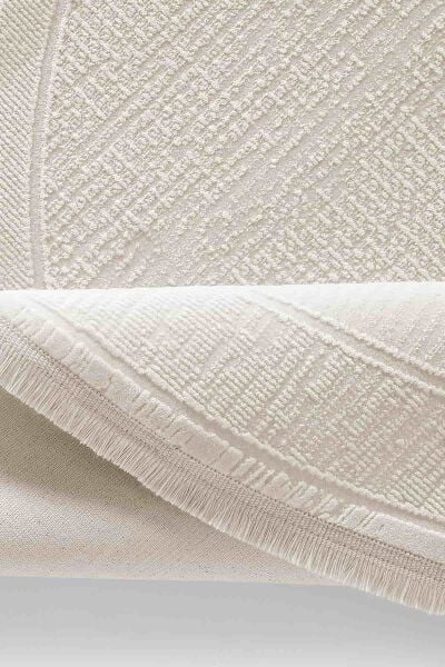 Galina 16649 Daire Akrilik Makine Halısı 160x160 - Krem