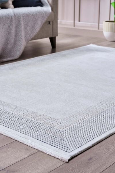 Esiliva 18301 Dikdörtgen Doğal İplik Makine Halısı 200X290 - Mavi