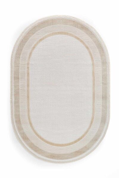 Galina 16649 Oval Akrilik Makine Halısı 160x230 - Sarı