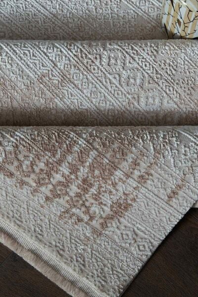 Novastyle 13657 Dikdörtgen Akrilik Makine Halısı 80X300 - Sarı