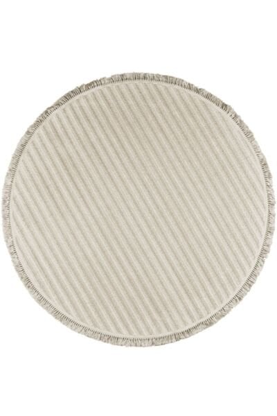 Deco Daisy 16666 Daire Tozumaz Makine Halısı 120x120 - Krem
