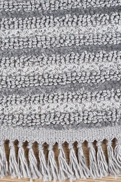 Deco Daisy 16666 Daire Tozumaz Makine Halısı 120x120 - Gri