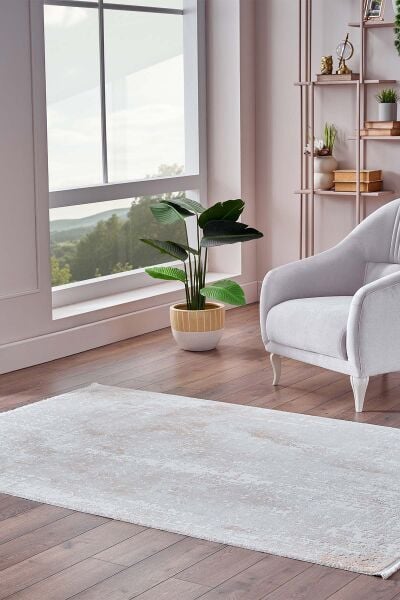 Esiliva 18289 Dikdörtgen Doğal İplik Makine Halısı 100X300 - Sarı
