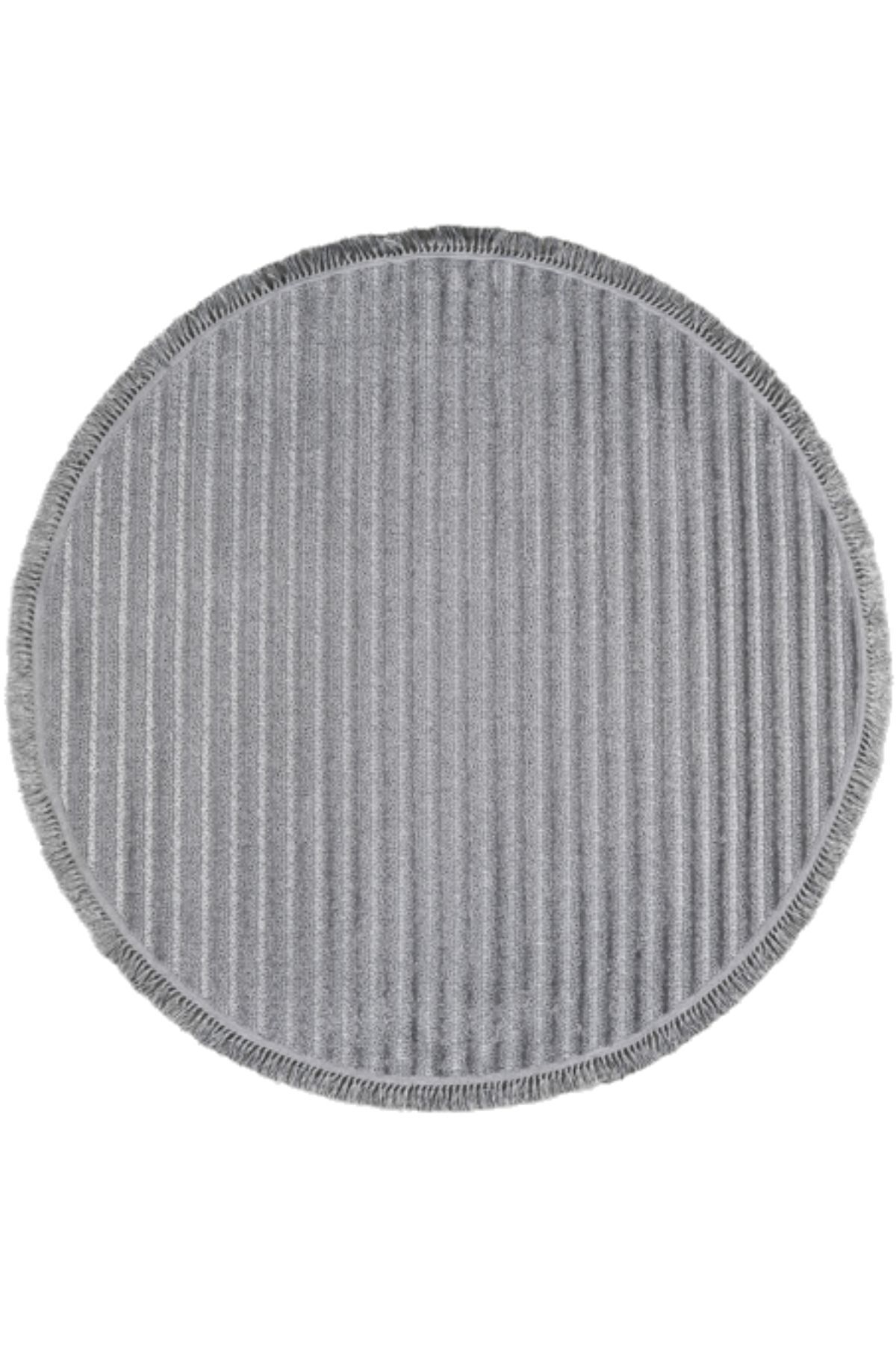 Deco Daisy 16666 Daire Tozumaz Makine Halısı 160x160 - Gri | Gümüşsuyu