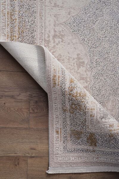 Esiliva 18289 Dikdörtgen Doğal İplik Makine Halısı 240X340 - Sarı