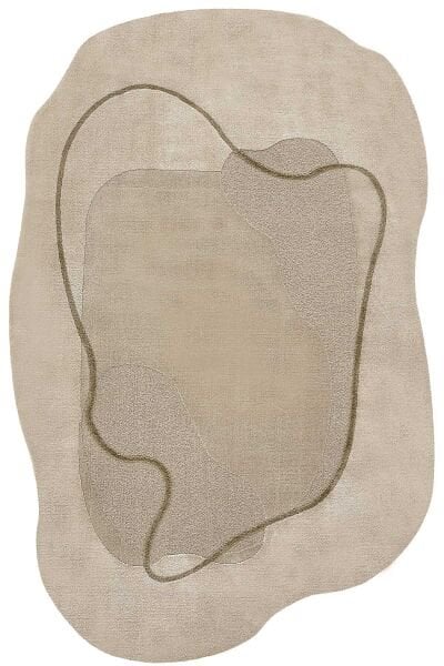 Lugano Art 19041 Tozumaz Üç Boyutlu Özel Şekilli Tasarım Halı 160X230 - Bej