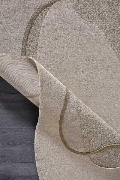 Lugano Art 19041 Tozumaz Üç Boyutlu Özel Şekilli Tasarım Halı 160X230 - Bej