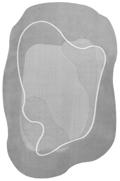 Lugano Art 19041 Tozumaz Üç Boyutlu Özel Şekilli Tasarım Halı 160X230 - Gri