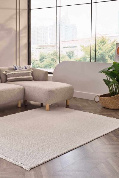 Deco Curlina 80044 Dikdörtgen Bukleli Halı 160x000 - Bej | Gümüşsuyu