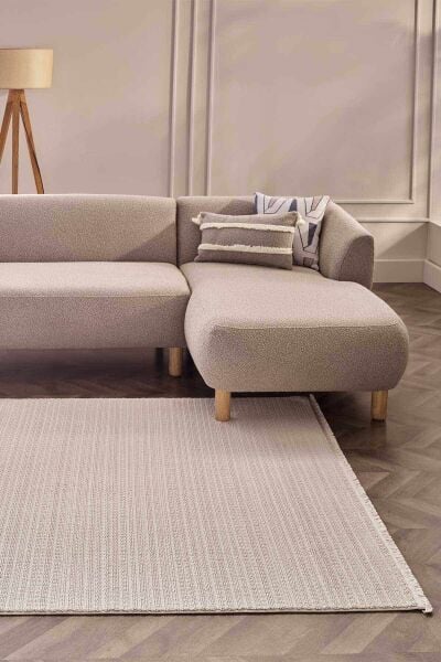 Deco Curlina 80044 Dikdörtgen Bukleli Halı 80x000 - Bej